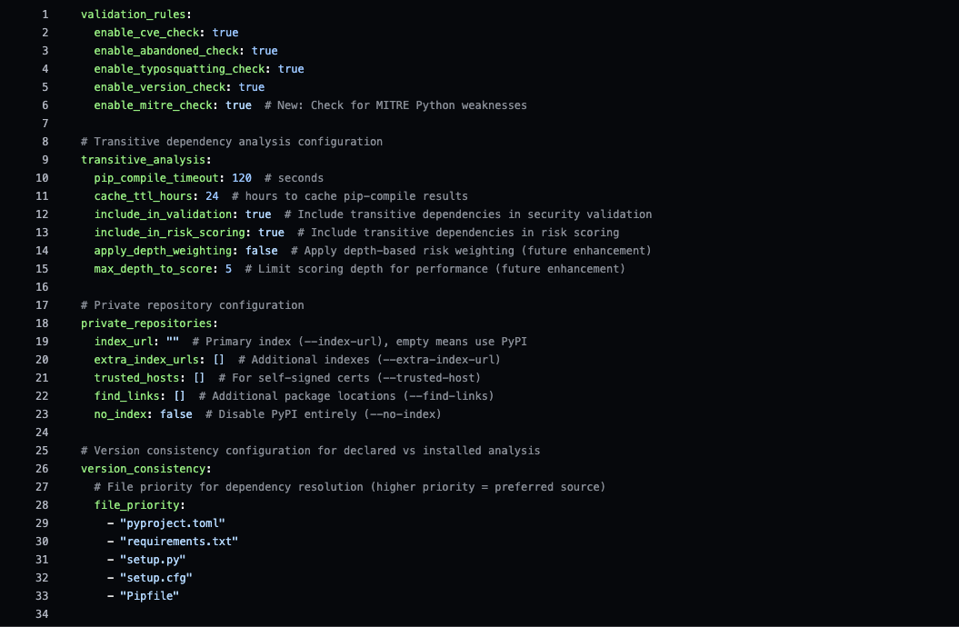 Policy as code example showing YAML configuration